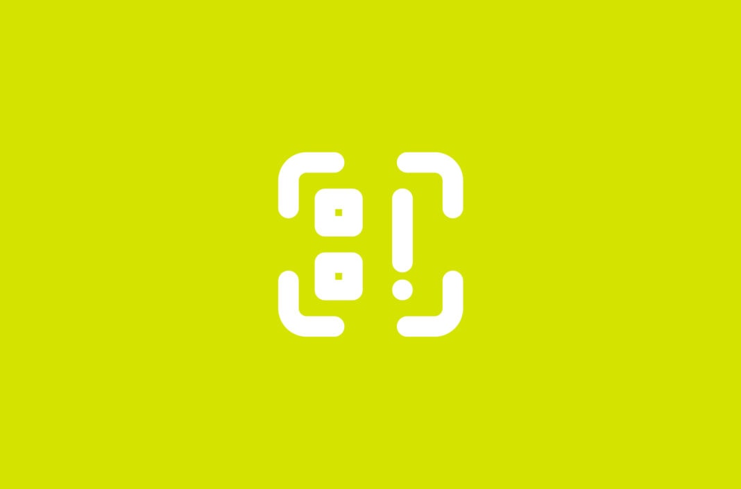 QR-Code der ein Ausrufezeichen beinhaltet