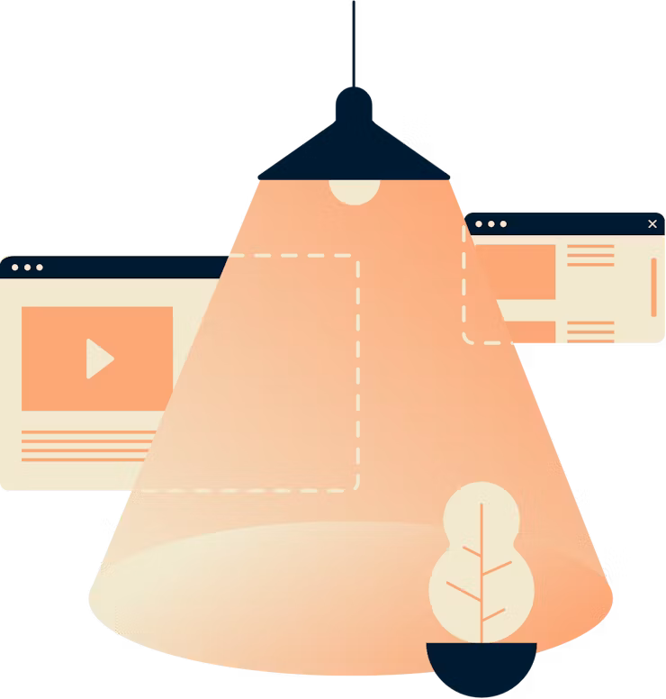 Lampje schijnt op browservensters om ze priv&eacute; te maken.