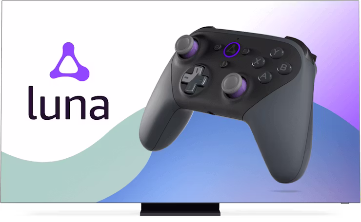 Amazon Lunaの画面とコントローラー。