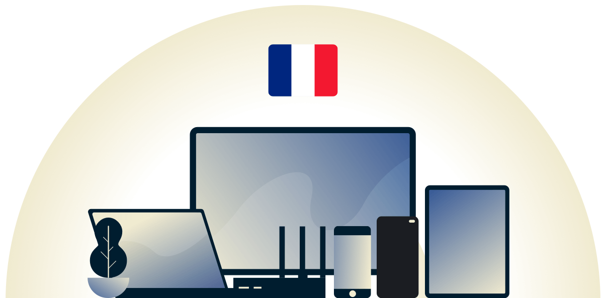 VPN pour la France protégeant une variété d'appareils.