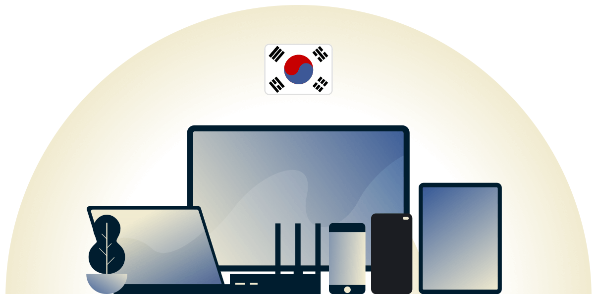 VPN per la Corea del Sud che protegge una varietà di dispositivi.